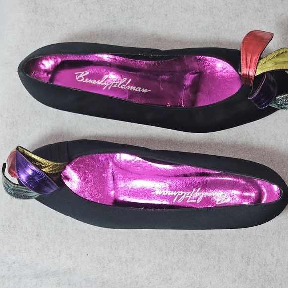 VTG Beverly Feldman Womens Colorful Ribbon Satin Flats  Sz 5.5 - Picture 7 of 9